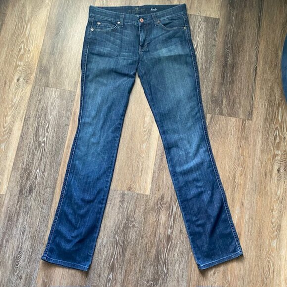 Y2K 7 FOR ALL Mankind Jeans Women's 29 style Kate Denim Embellished Pockets - Picture 1 of 13